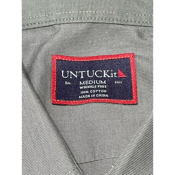 Untuckit Men’s Dress Shirt Wrinkle Free Gray‎ Medium - Picture 4 of 5